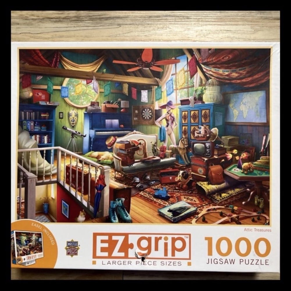 "Attic Treasures" 34X23.5- 1000 Larger EZ-Grip Pieces Masterpiece Puzzle #51332